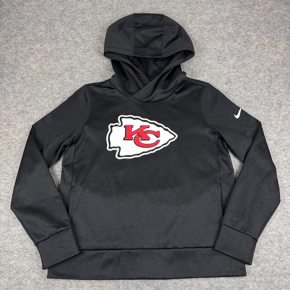 Nike Kansas City Chiefs NFL Hoodie Pullover Black Womens Medium M